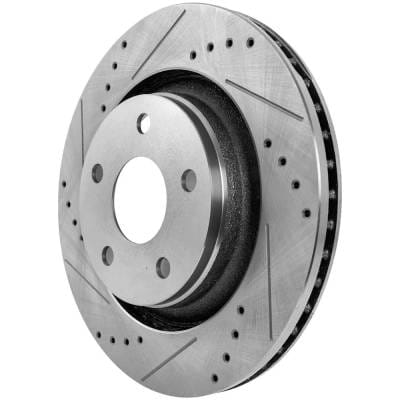 New Cross-Drilled And Slotted Brake Disc Compatible With Jeep Wrangler Jk Unlimited Sport S 6 Cyl thumbnail 6