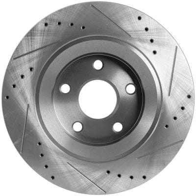 New Cross-Drilled And Slotted Brake Disc Compatible With Jeep Wrangler Jk Unlimited Sport S 6 Cyl thumbnail 8