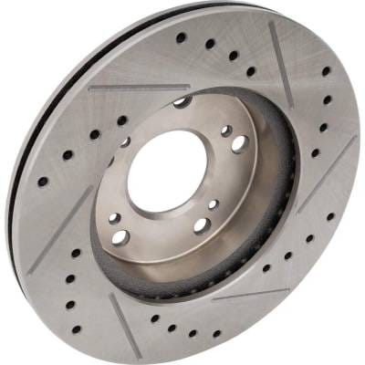 New Cross-Drilled Brake Disc Compatible With Acura Honda Civic Hybrid 4 Cyl 1.3L Civic Ex 4 Cyl 1.8L thumbnail 4