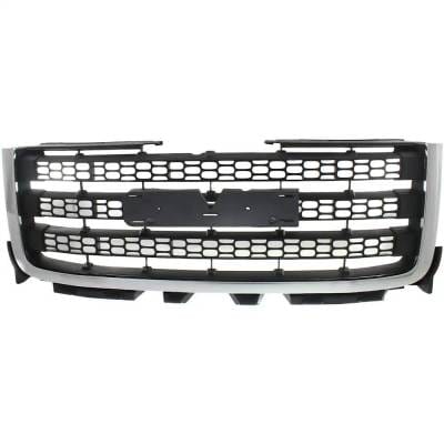 New Chrome Shell Grille Assembly Compatible With Gmc Sierra 3500 Hd Sle 8 Cyl 6.0L Sierra 2500 Hd thumbnail 2