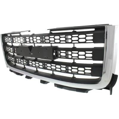 New Chrome Shell Grille Assembly Compatible With Gmc Sierra 3500 Hd Wt 8 Cyl 6.0L Sierra 3500 Hd thumbnail 4