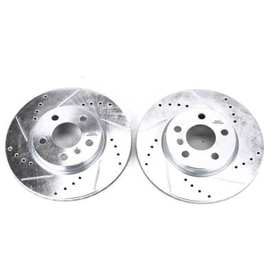 New Cross-Drilled And Slotted Brake Disc Compatible With Mini Cooper Clubman Base 3 Cyl 1.5L Cooper thumbnail 2