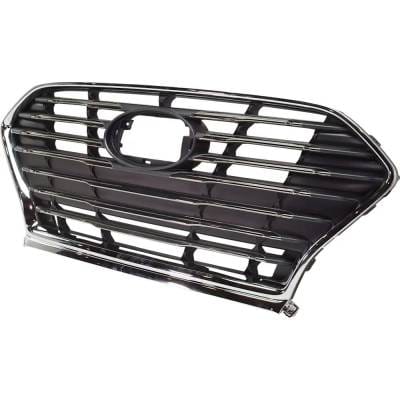 New Chrome Shell Grille Assembly Compatible With Hyundai Sonata Plug-In Hybrid Ultimate 4 Cyl 2.0L thumbnail 4