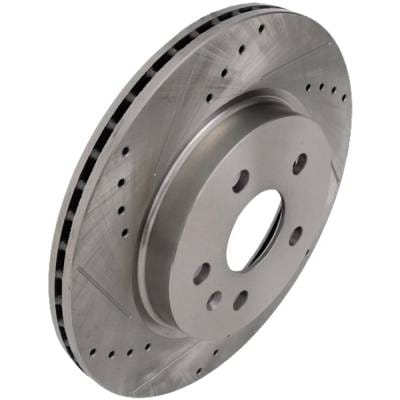 New Cross-Drilled And Slotted Brake Disc Compatible With Cadillac Chevrolet Ct5 Sport 4 Cyl 2.0L Xts thumbnail 6