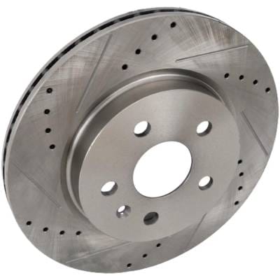 New Cross-Drilled And Slotted Brake Disc Compatible With Cadillac Chevrolet Impala Ltz 6 Cyl 3.6L thumbnail 2