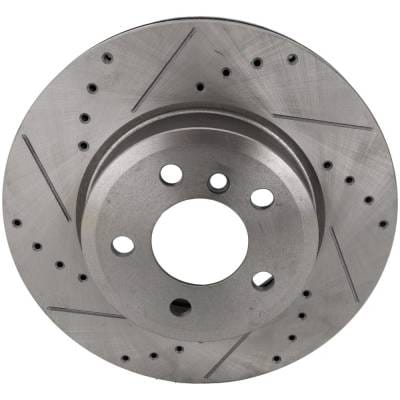 New Cross-Drilled Brake Disc Compatible With Bmw X3 3.0Si 6 Cyl 3.0L X3 Xdrive28i 6 Cyl 3.0L X3 thumbnail 2