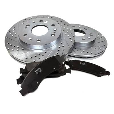 New Zinc-Plated Brake Disc And Pad Kit Compatible With Cadillac Chevrolet Xlr Base 8 Cyl 4.6L thumbnail 2