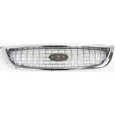 New Chrome Shell Grille Assembly Compatible With Ford Windstar Lx 6 Cyl 3.8L Windstar Se 6 Cyl 3.8L thumbnail 2