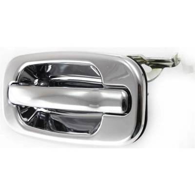 Driver Side Rear Exterior Door Handle Compatible With 2000-2007 Gmc Sierra Gmc Yukon Chrome Without thumbnail 4