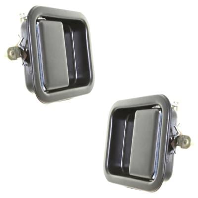 Front Pair Exterior Door Handle Compatible With 1987-2006 Jeep Wrangler Smooth Black Without Key thumbnail 6