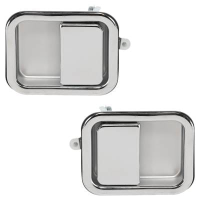 Front Driver And Passenger Side Exterior Door Handle Compatible With 1987-2006 Jeep Wrangler Chrome thumbnail 2