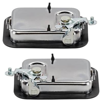 Front Driver And Passenger Side Exterior Door Handle Compatible With 1987-2006 Jeep Wrangler Chrome thumbnail 14