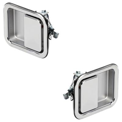 Front Pair Exterior Door Handle Compatible With 1987-2006 Jeep Wrangler Chrome Without Key Hole thumbnail 4