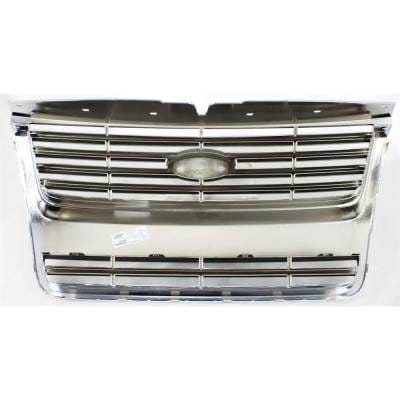New Chrome Shell Grille Assembly Compatible With Ford Explorer Limited 8 Cyl 4.6L Explorer Xlt 8 Cyl thumbnail 8