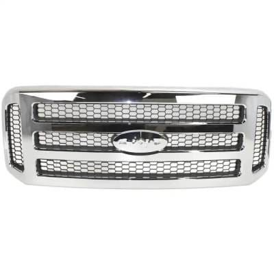 New Chrome Shell Grille Assembly Compatible With Ford F-550 Super Duty Xl 8 Cyl 6.0L F-550 Super thumbnail 2