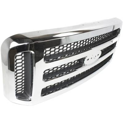 New Chrome Shell Grille Assembly Compatible With Ford F-550 Super Duty Xl 8 Cyl 6.0L F-550 Super thumbnail 6