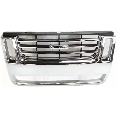 New Chrome/Black Insert Grille Assembly Compatible With Ford Explorer Sport Trac Limited 6 Cyl 4.0L thumbnail 2