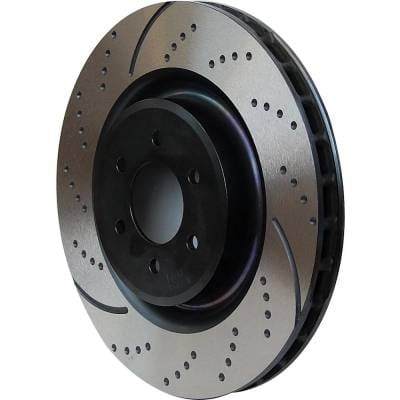 New Dimpled Brake Disc Compatible With Audi Porsche Volkswagen Touareg Wolfsburg Edition 6 Cyl 3.6L thumbnail 2