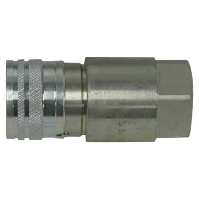 Hydraulic Female Flat Face Coupler 1/2" Npt Thread 1/2" Body 12 Gpm 3625 Psi Iso 16028 Compatible thumbnail 3