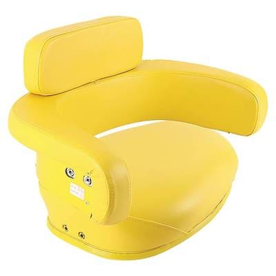 Tractor Seat Cushion Set 3-Piece Yellow Vinyl Compatible With John Deere 3020 4020 4320 4520 4620