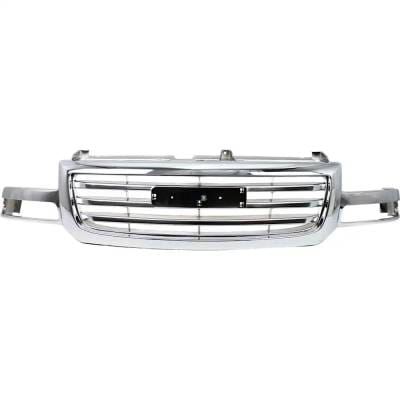 New Chrome/Horizontal Bar Grille Assembly Compatible With Gmc Sierra 2500 Wt 8 Cyl 6.0L Sierra 1500 thumbnail 2