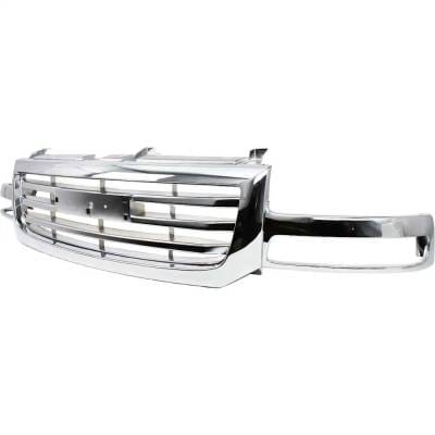 New Chrome/Horizontal Bar Grille Assembly Compatible With Gmc Sierra 2500 Wt 8 Cyl 6.0L Sierra 1500 thumbnail 4