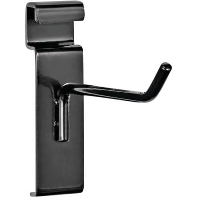 Black Display Hook 4 Inch Compatible With Pegboard Slatwall Point-Of-Purchase Displays 30 Degree