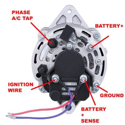 Marine Alternator 55 Amp Compatible With Pleasurecraft Marine Lucas Mando Inboard Engines 12V Ir/Ef thumbnail 6