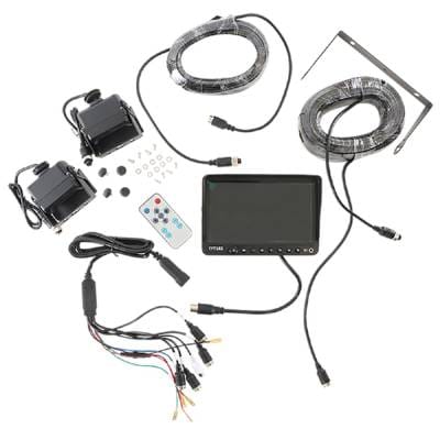 Quad Backup Camera System Compatible With Tractors Heavy Equipment Trucks Rvs 7 Inch Color Monitor thumbnail 2
