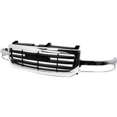 New Chrome/Painted Black Grille Assembly Compatible With Gmc Sierra 1500 Classic Slt 8 Cyl 5.3L thumbnail 4