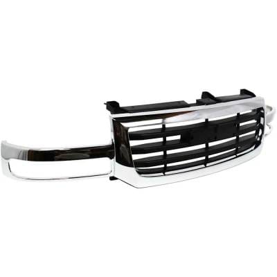 New Chrome/Painted Black Grille Assembly Compatible With Gmc Sierra 1500 Classic Slt 8 Cyl 5.3L thumbnail 6