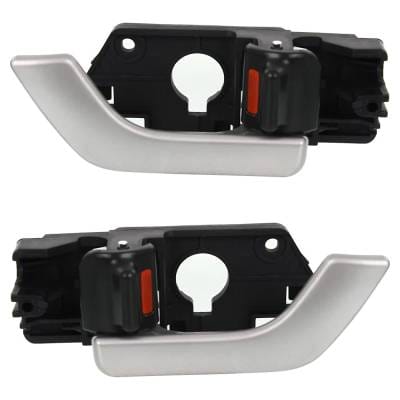 Front Left And Right Interior Door Handle Compatible With 2003-2008 Hyundai Tiburon Silver With Lock thumbnail 2