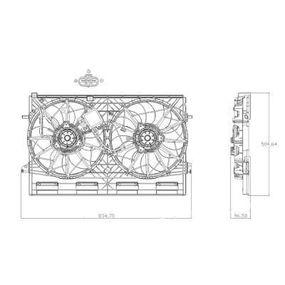 Radiator Fan Assembly Compatible With 2021-2023 Nissan Rogue 2.5L I4 181Hp Replaces 21481-6Ra0a thumbnail 2