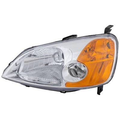Headlight Compatible With 2001-2003 Honda Civic 1.7L 2.0L I4 D17a1 D17a2 K20a3 Left Driver Side thumbnail 2