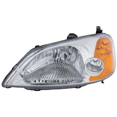 Headlight Compatible With 2001-2003 Honda Civic 1.7L 2.0L I4 D17a1 D17a2 K20a3 Left Driver Side thumbnail 6