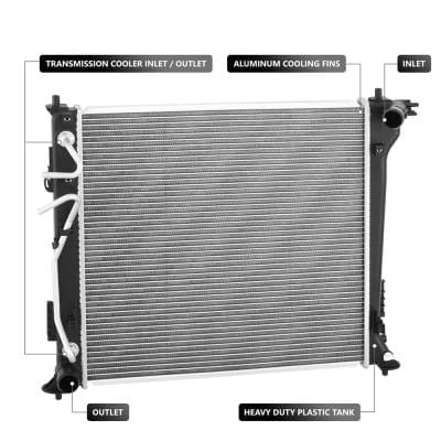 Engine Radiator Compatible With 2017-2020 Kia Sportage 2.4L 2.0L I4 240Hp Replaces 13607 25310 D3310 thumbnail 4