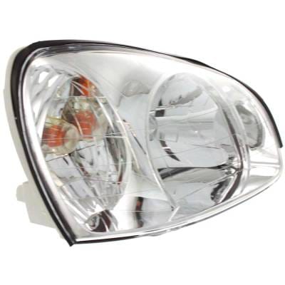 Headlight Compatible With 2003 Hyundai Santa Fe 2.4L 2.7L I4 Right Passenger Side Halogen H100141 thumbnail 6