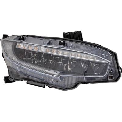 Headlight Compatible With 2019 Honda Civic 2.0L 1.5L I4 K20c2 L15b7 K20c1 Right Passenger Side Led thumbnail 2